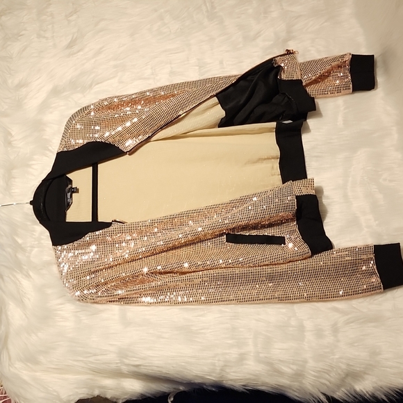 Luleroe Elegant Jacket  Gold Shimmer. SZ Medium  long-sleeved - Picture 4 of 8